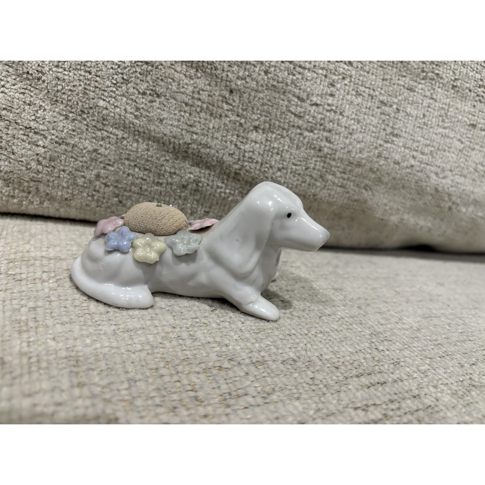 Ardalt Bone China Dog Pin Cushion Vintage - Picture 2 of 4